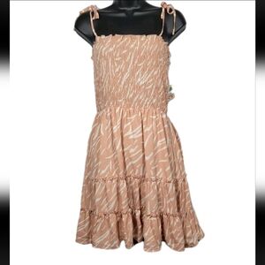 Charmed Hearts NWT Smocked Tiered Ruffle Mini Dress Medium Festival Boho